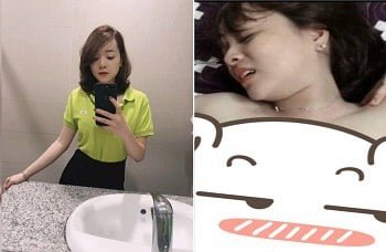 Selfie da irmã vietnamita, cabelos molhados como riachos